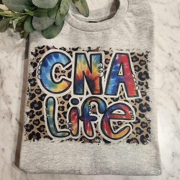 Gildan Tops - Cna life shirt tie dye cheetah cute popular healthcare